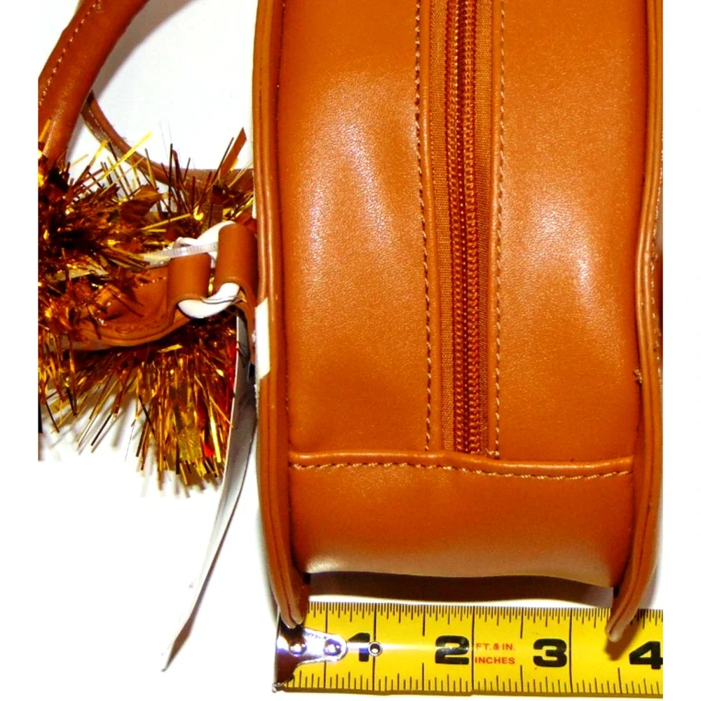 Betsey Johnson Football Bag Brown & White Mini Satchel Luv Betsey Novelty Purse - Picture 14 of 16